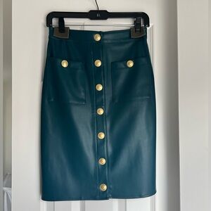 L’Agence Faux Leather Pencil Skirt